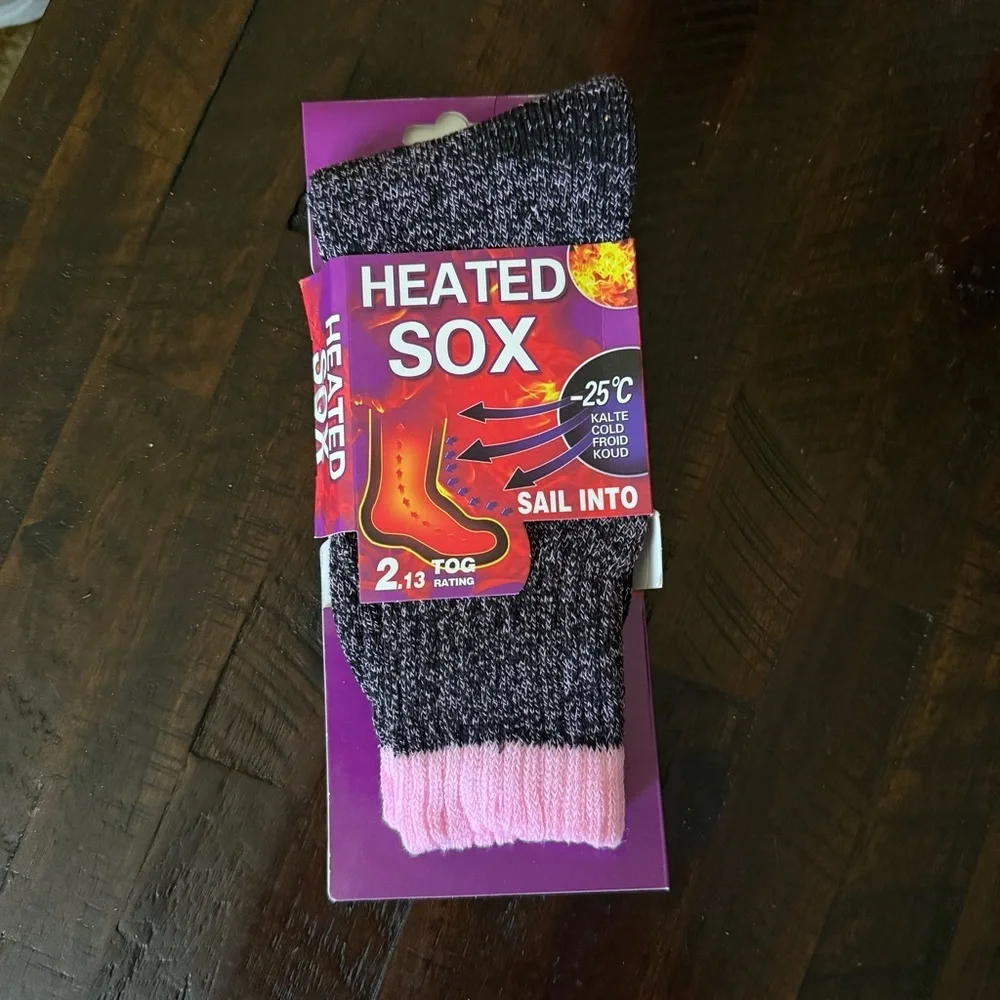 Women Heated Sox Thermal Insulated Winter Heavy Duty Thick Crew Socks 9-11 New